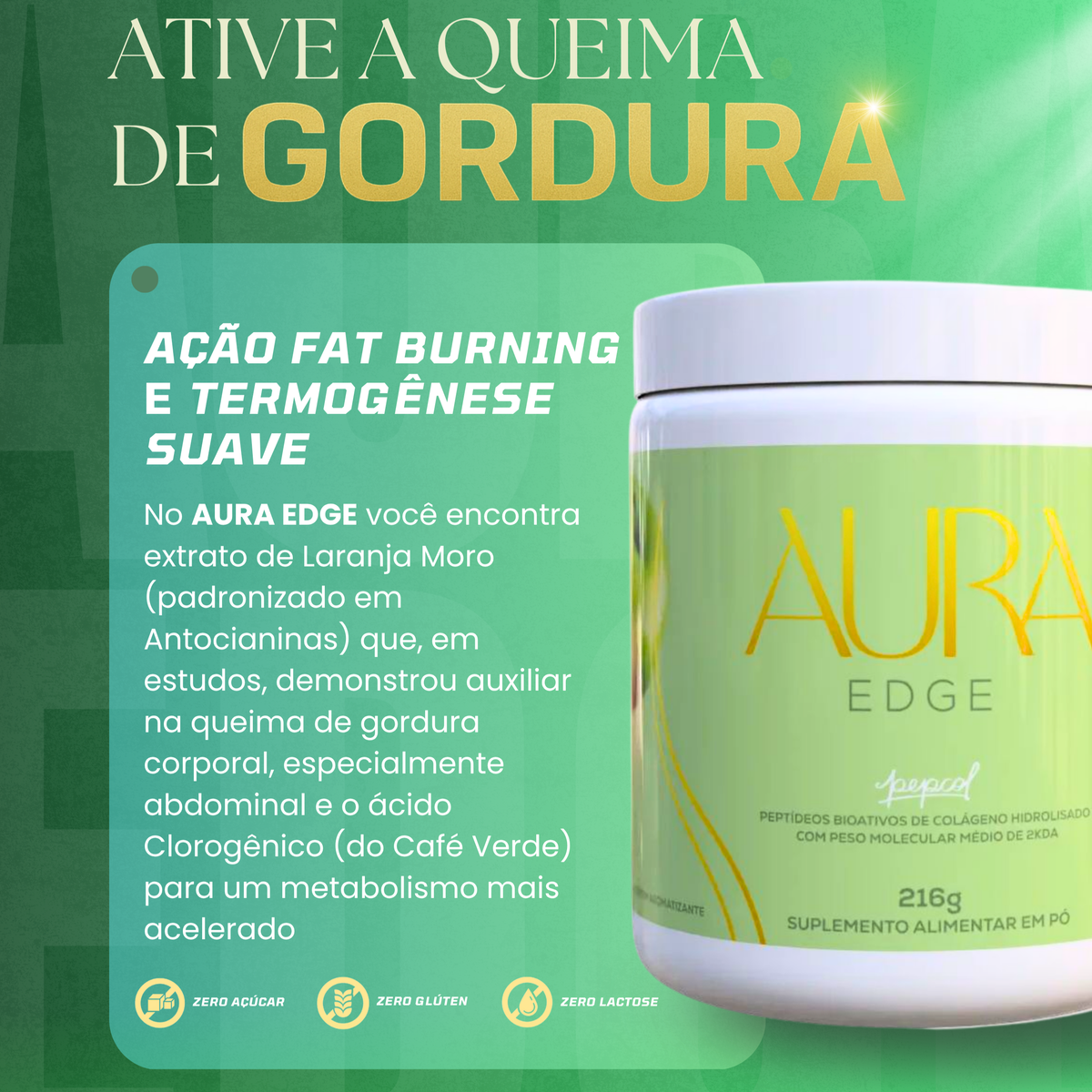 Aura Edge Drink 7 em 1 que dá energia contínua e devolve seu glow!